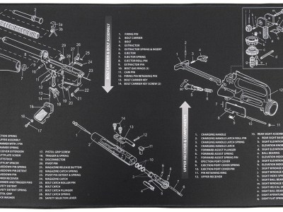 TekMat TEKR44AR10 AR-10 Cleaning Mat Black/White Rubber 15″x44″ AR-10 Parts Diagram