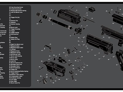 TekMat TEKR36CZSCORPION CZ Scorpion EVO 3 Cleaning Mat Black/Gray Rubber 12″x36″ CZ Scorpion EVO 3 Parts Diagram