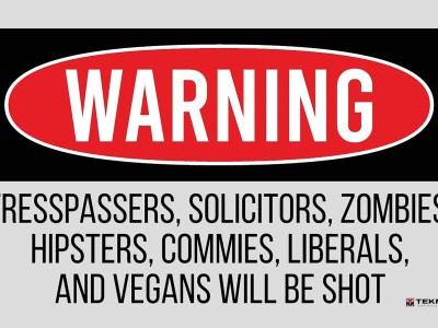 TekMat TEK42TRESPASSERS Trespassers Will Be Shot Door Mat Multi-Color Rubber 25″x42″
