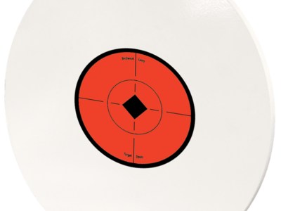 Birchwood Casey RND6 Round Steel Target Plate 6″ Centerfire Rifle/Handgun Target Black/Red/White NM500 Steel Hanging