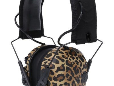 Walker’s GWPRSEM-LEO Razor Slim Electronic Muff 23 dB Over the Head Leopard Print/Black Polymer