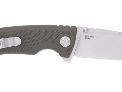 S.O.G SOG11060143 Tellus ATK  3.50″ Folding Clip Point Plain Stonewashed Cryo 440C SS Blade/ Olive Drab w/Orange Backspacer GRN Handle Includes Belt Clip