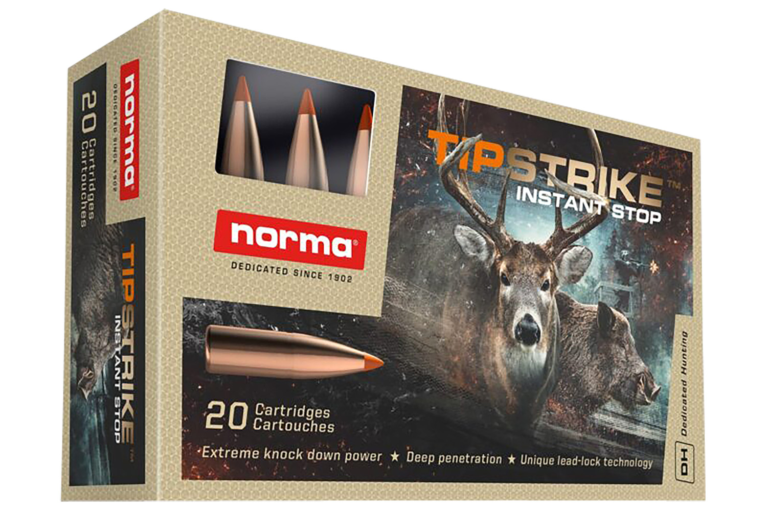 Norma Ammunition 20174352 Dedicated Hunting Tipstrike 308Win 170gr Polymer Tip 20 Per Box/10 Case