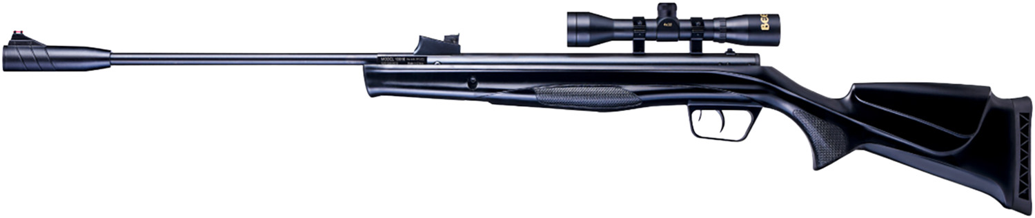 Beeman 10616GP Sportsman Combo Gas Ram 177 Pellet 1rd, Black, Fixed Synthetic Stock, Fiber Optic Sights, 4x32mm Scope