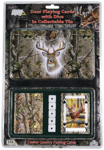 RIVERS EDGE CARDS & DICE TIN – WHITETAIL DEER THEME