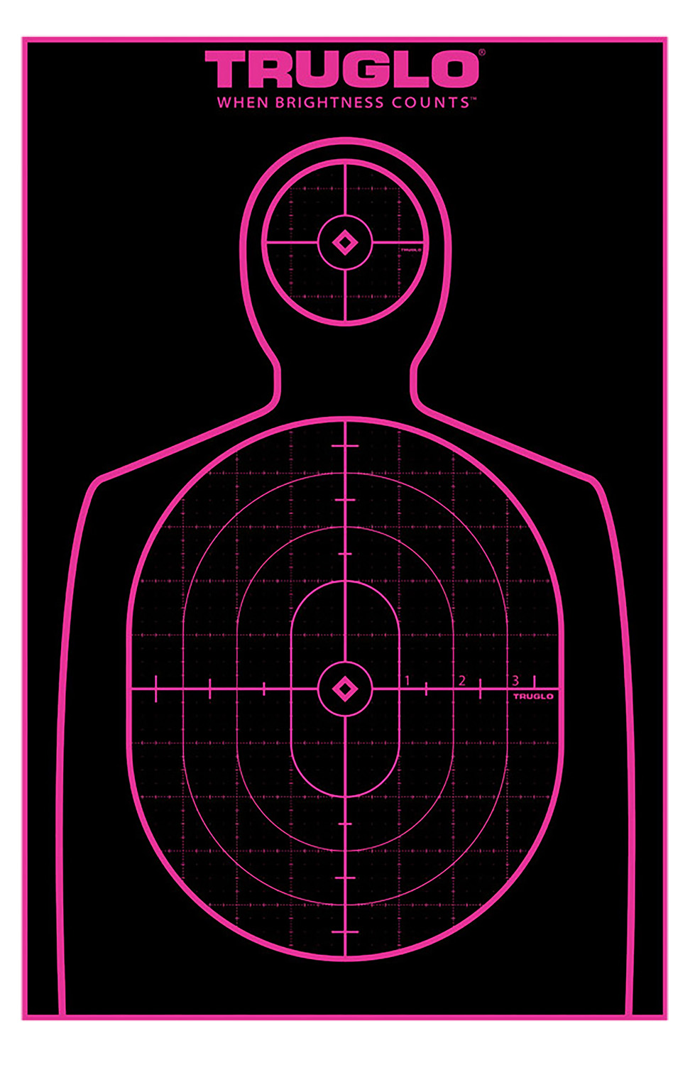 TruGlo TG13A12BB Tru-See Handgun Target Self-Adhesive Heavy Paper Black/Pink 12″x18″ Silhouette 12 Pack
