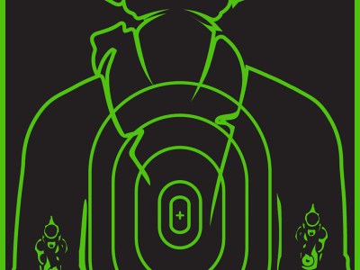 TruGlo TG16A12B Tru-See Gunslinger Target Self-Adhesive Heavy Paper Black/Green 12″x18″ Cowboy 12 Pack