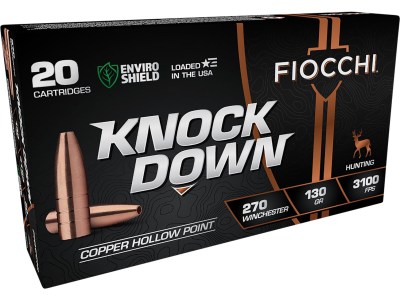 Fiocchi 270CHA Knock Down Enviro Shield 270Win 130gr Hollow Point 20 Per Box/10 Case