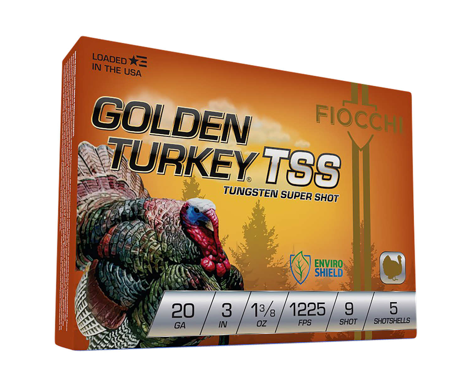 Fiocchi 203TSS9 Golden Turkey TSS 20Gauge 3″ 1 3/8oz 9Shot 5 Per Box/10 Case