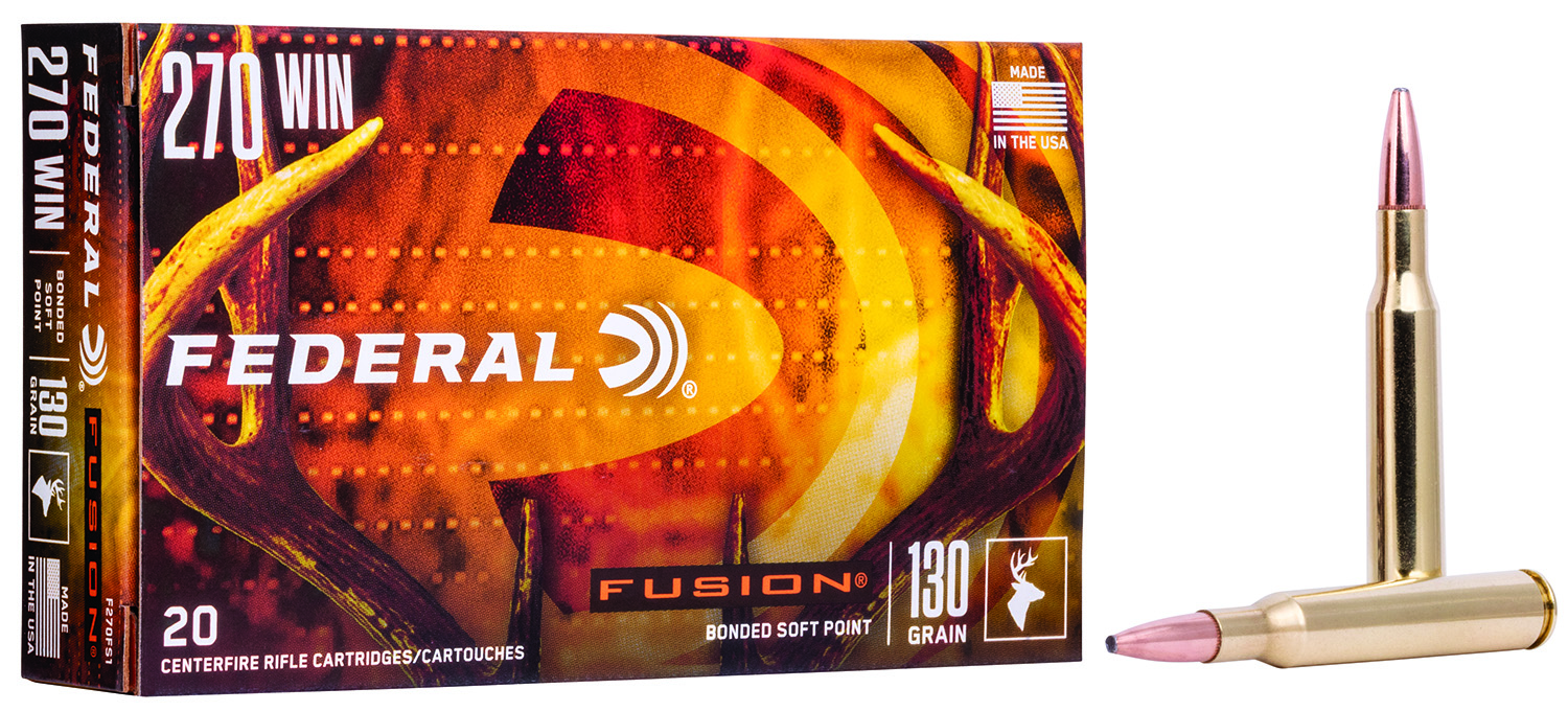 Federal F270FS1 Fusion  270Win 130gr Bonded Soft Point 20 Per Box/10 Case