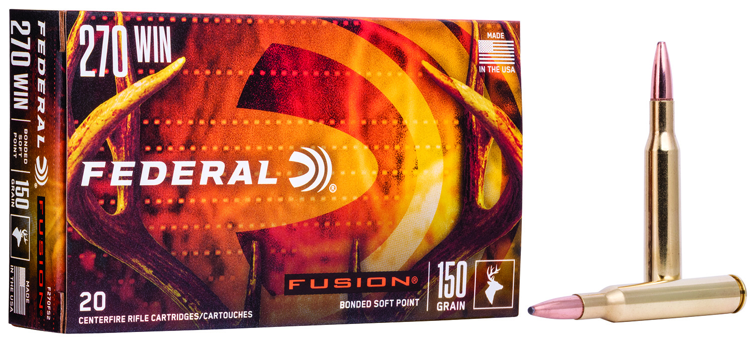 Federal F270FS2 Fusion  270Win 150gr Bonded Soft Point 20 Per Box/10 Case