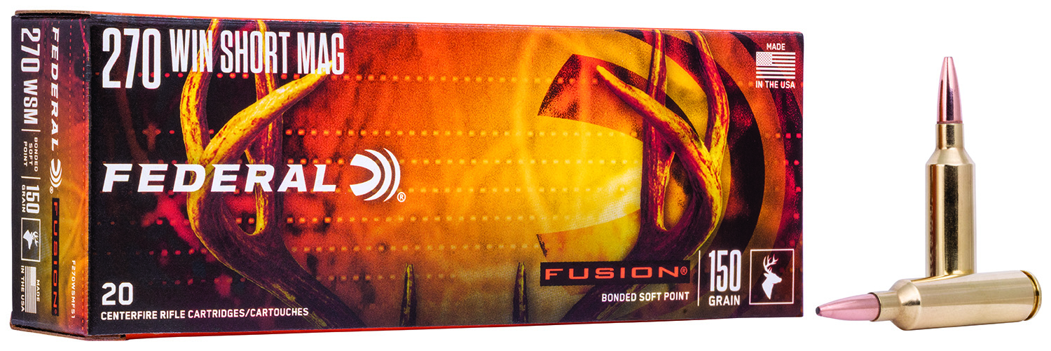 Federal F270WSMFS1 Fusion  270WSM 150gr Bonded Soft Point 20 Per Box/10 Case