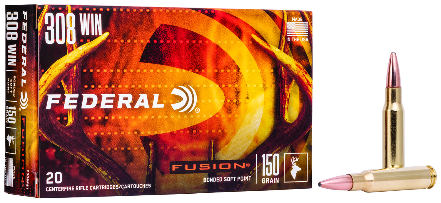 Federal F308FS1 Fusion  308Win 150gr Bonded Soft Point 20 Per Box/10 Case
