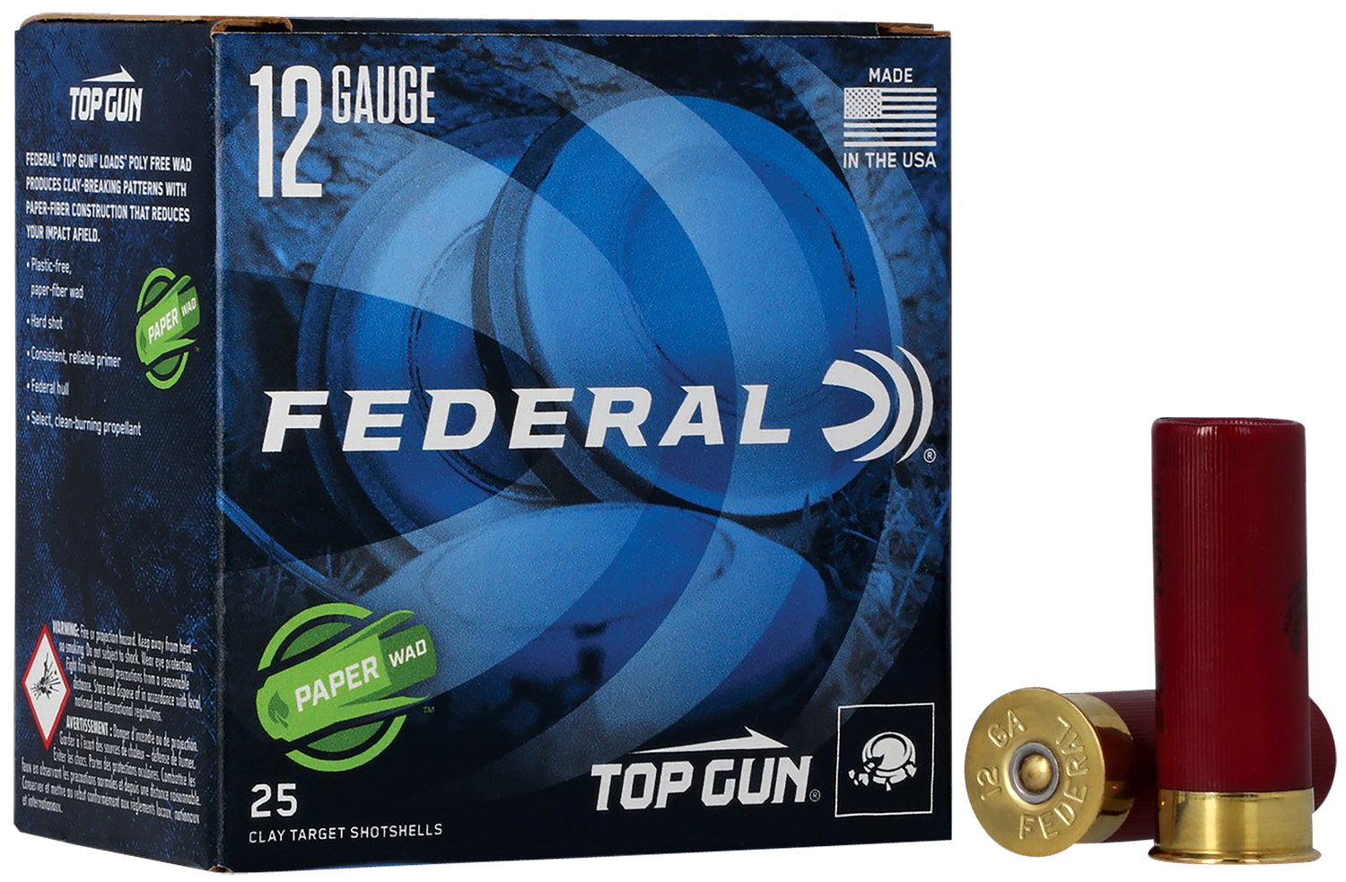 Federal GMT12175 Premium Paper Wad 12Gauge 2.75″ 1oz 7.5Shot 25 Per Box/10 Case