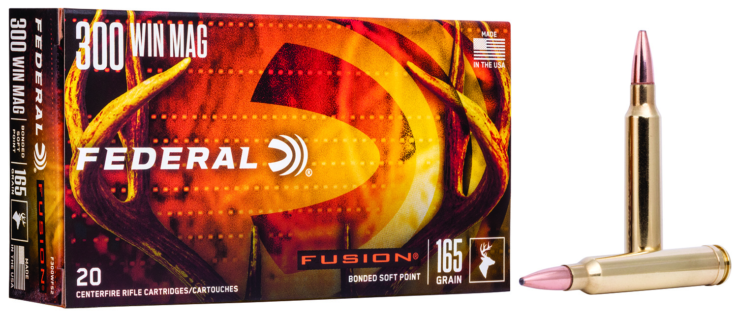 Federal F300WFS2 Fusion  300WinMag 165gr Bonded Soft Point 20 Per Box/10 Case