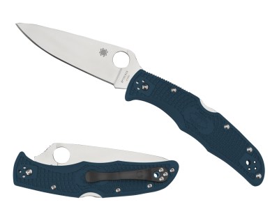 Spyderco C10FPK390 Endura 4 Lightweight 3.80″ Folding Plain Stonewashed K390 Steel Blade Includes Pocket Clip
