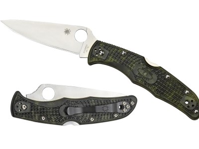 Spyderco C10ZFPGR Endura 4 Lightweight 3.80″ Folding Plain Satin VG-10 SS Blade/Zome Green Bi-Directional Texturing FRN Handle Includes Pocket Clip