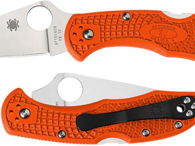 Spyderco C11FPOR Delica 4 Lightweight 2.88″ Folding Plain Satin VG-10 SS Blade/Orange Bi-Directional Texturing FRN Handle Includes Pocket Clip