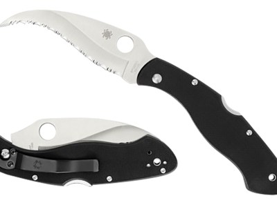 Spyderco C12GS Civilian CLIPIT 4.09″ Folding Serrated Satin VG-10 SS Blade/ Black Textured G10 Handle Includes Pocket Clip