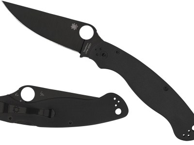 Spyderco C36GPBK2 Military 2  4″ Folding Plain Black DLC CPM S30V SS Blade/ Black Textured G10 Handle Includes Pocket Clip
