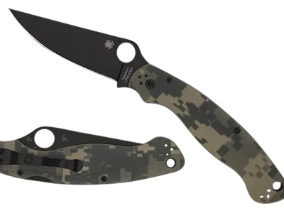 Spyderco C36GPCMOBK2 Military 2  4″ Folding Plain Black DLC CPM S30V SS Blade/ Digital Camo G10 Handle Includes Pocket Clip