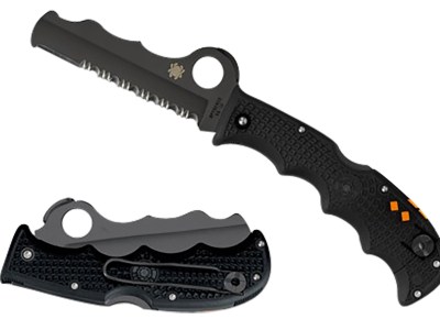 Spyderco C79PSBBK Assist Lightweight 3.69″ Folding Part Serrated Black DLC VG-10 SS Blade/Black Textured FRN Handle Includes Glass Breaker/Pocket Clip