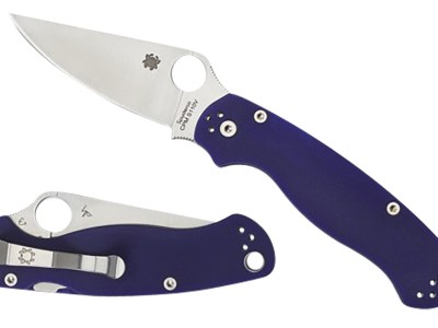 Spyderco C81GPDBL2 Para Military 2  3.42″ Folding Plain Satin CPM S110V Blade/Dark Blue Textured G10 Handle Includes Pocket Clip