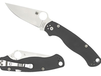 Spyderco C81GPDGY2 Para Military 2  3.47″ Folding Plain Satin Maxamet Steel Blade/Dark Gray Textured G10 Handle Includes Pocket Clip