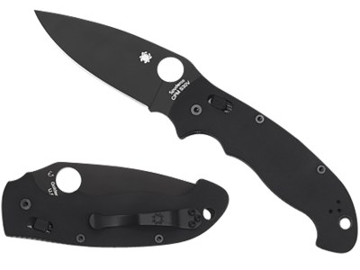 Spyderco C95GPBBK2 Manix 2  XL 3.85″ Folding Plain Black DLC CPM S30V SS Blade/Black Textured G10 Handle Includes Pocket Clip