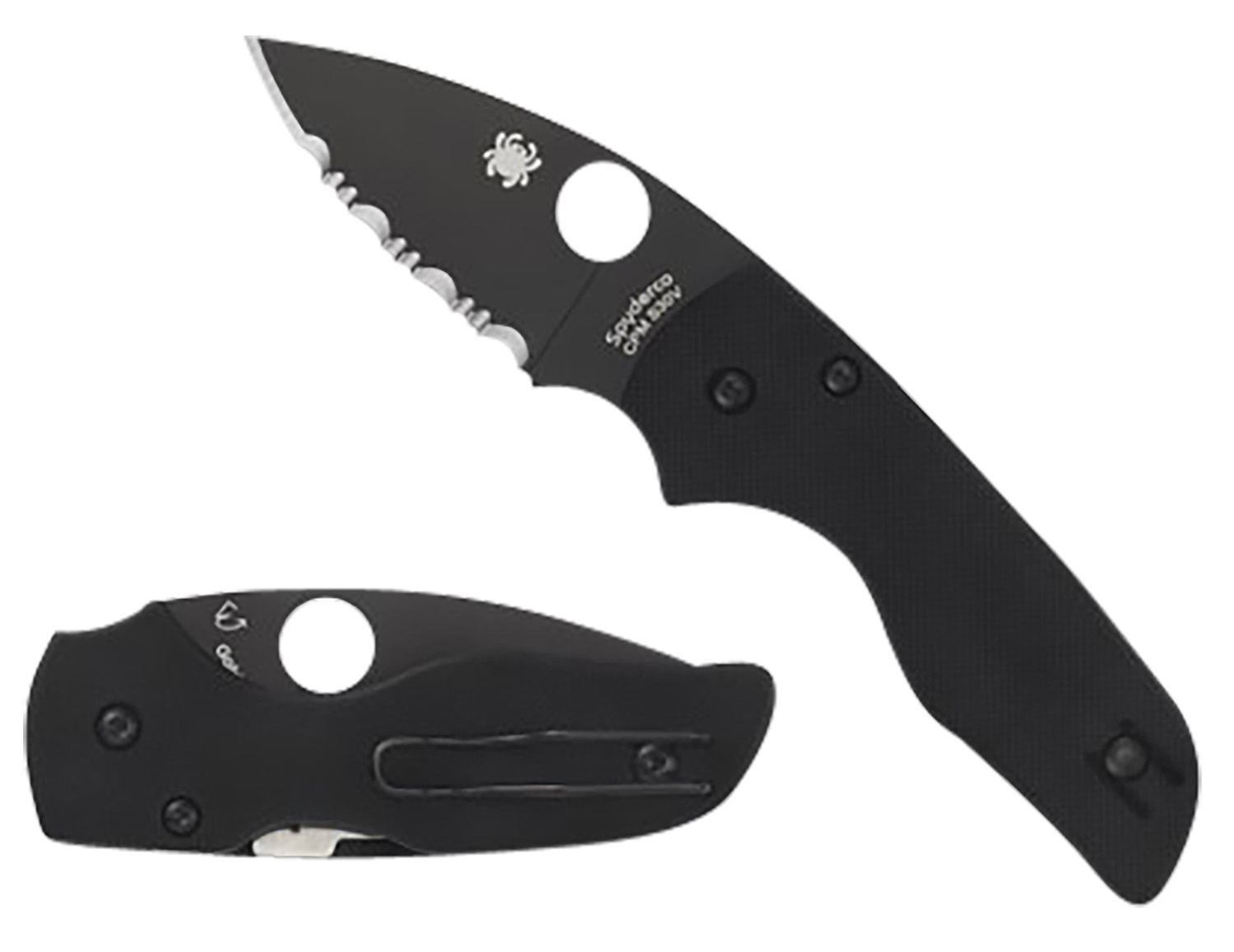 Spyderco C230GPBBK Lil’ Native  2.42″ Folding Plain Black DLC CPM S30V SS Blade/Black Textured G10 Handle Includes Pocket Clip