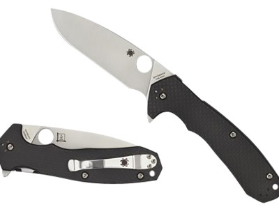 Spyderco C234CFP Amalgam  3.80″ Folding Drop Point Plain Satin CPM S30V SS Blade/Black Textured Carbon Fiber/G10 Handle Includes Pocket Clip