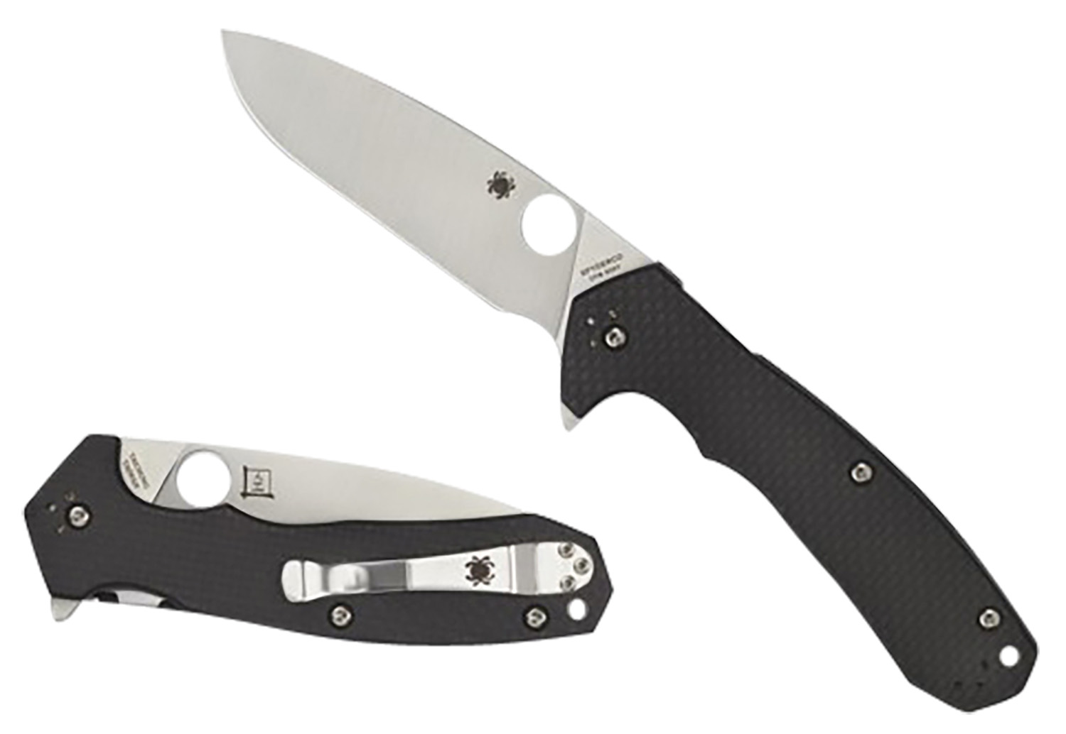 Spyderco C234CFP Amalgam  3.80″ Folding Drop Point Plain Satin CPM S30V SS Blade/Black Textured Carbon Fiber/G10 Handle Includes Pocket Clip