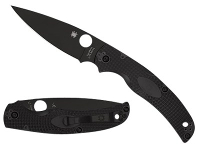 Spyderco C244PBBK Native Chief Lightweight 4.02″ Folding Plain Black DLC CTS BD1N SS Blade/Black Textured FRN Handle Includes Pocket Clip