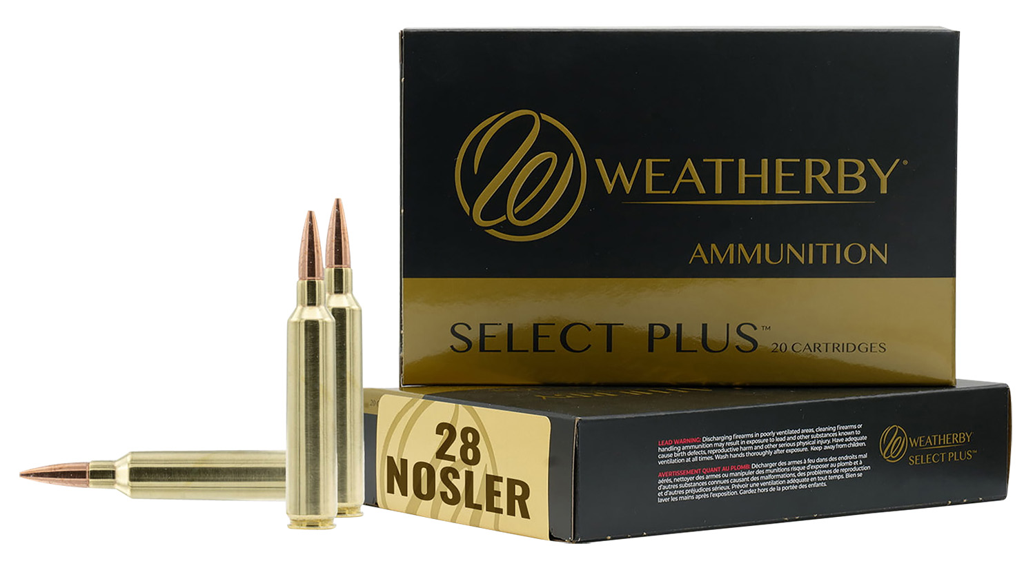 Weatherby R28NS180VLD Select Plus  28Nosler 180gr 20 Per Box/10 Case