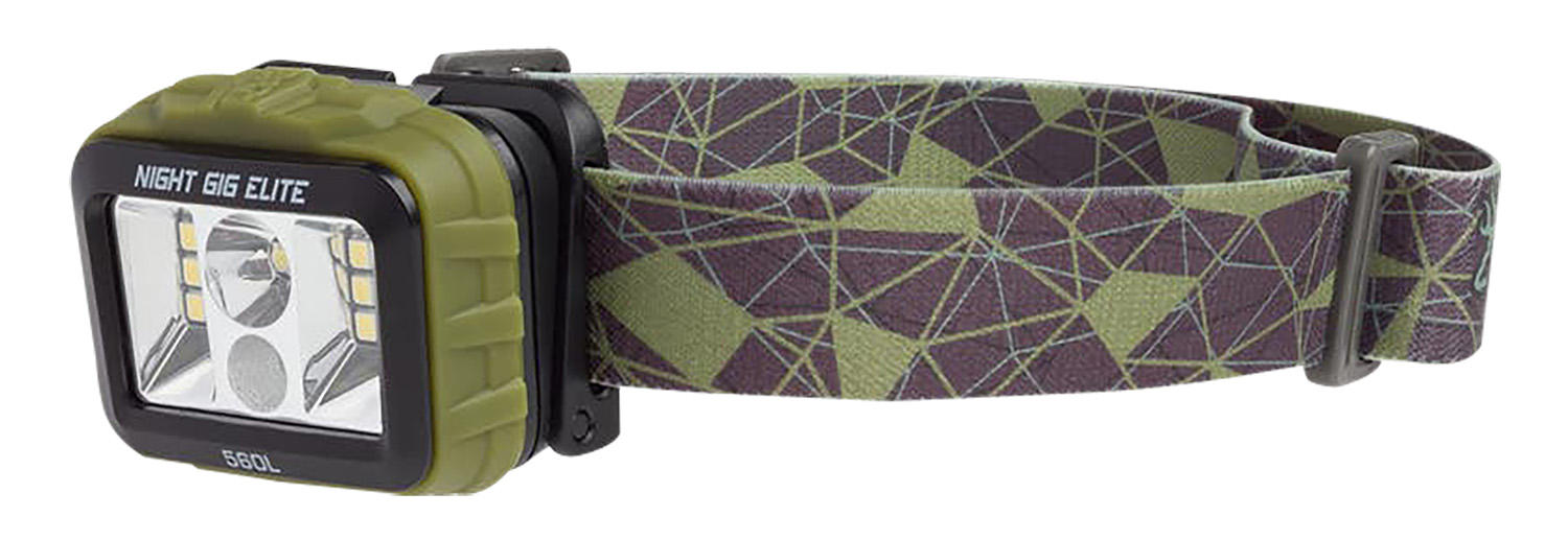 Browning 3713036 Night Gig Elite Headlamp  Green 25/560 Lumens LED White/Green