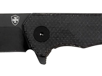 Templar Knife PFMBK321 Paladin  3.27″ Folding Drop Point Plain Black Powder Coated D2 Steel Blade, 4.40″ Black Micarta Handle