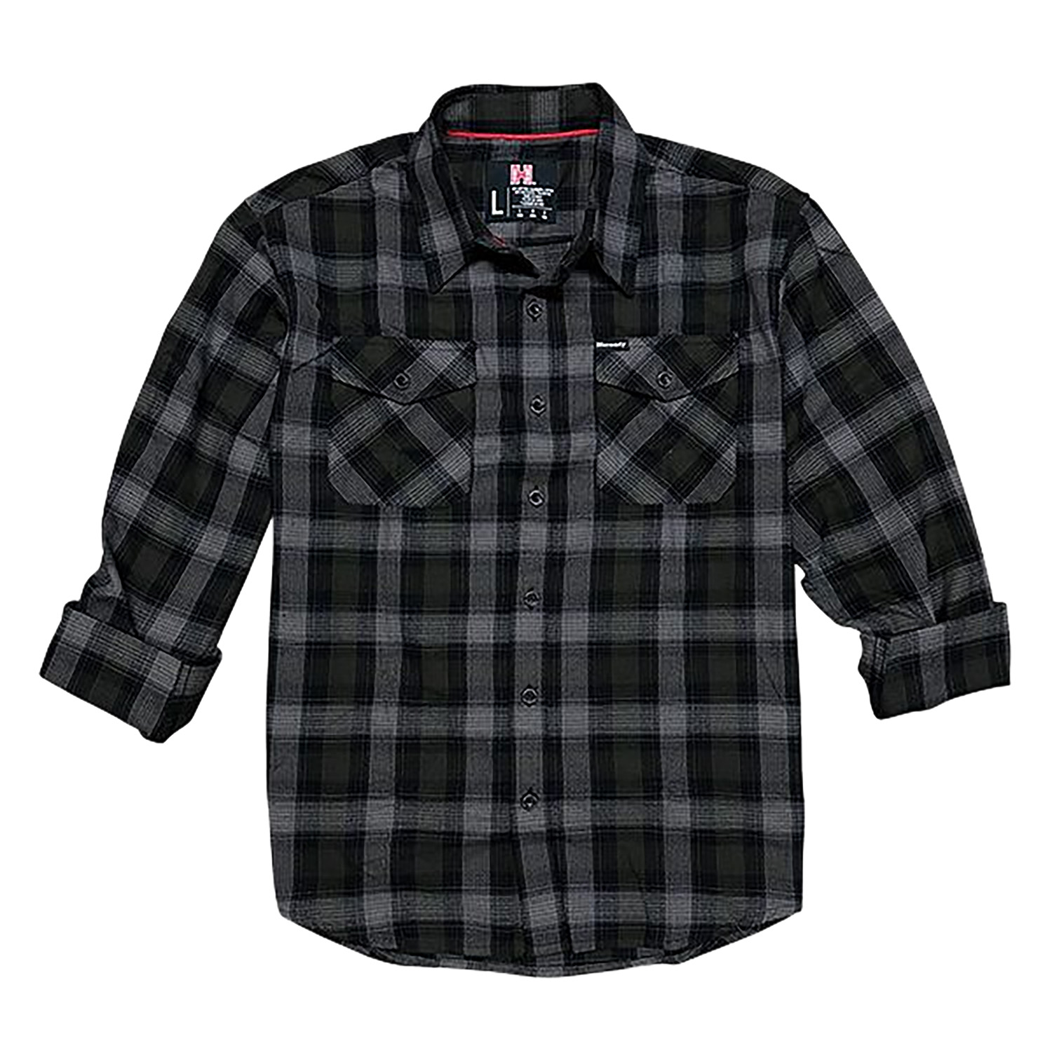 Hornady Gear 32215 Flannel Shirt  2XL Olive/Black/Gray,  Cotton/Polyester, Relaxed Fit Button Up