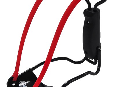 Marksman 3055 Marksman 3055 Folding Slingshot Red Hyper-Velocity Band Black Molded Handle