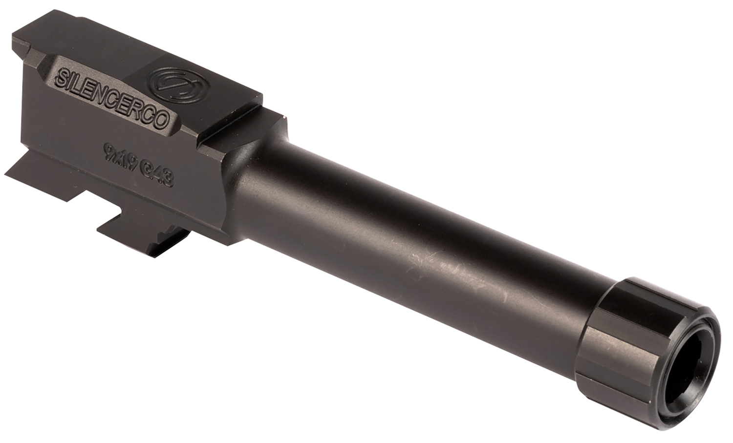 SilencerCo AC5049 Glock  9mm Luger 3.70″ Threaded Black Nitride Stainless Steel, Fits Glock 43/43X
