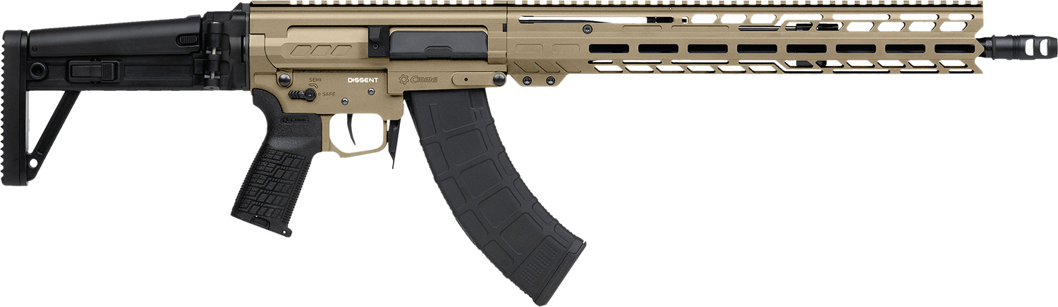 CMMG 86AD60BCT Dissent MK47 7.62x39mm 30+1 (2) 16.10″, Coyote Tan Rec/15″ M-Lok Handguard, Side Charging Handle, Black Side Folding Stock & Zeroed Grip, Muzzle Brake, 60/90 Ambi Safety, Adj. Gas Block