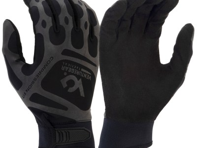 Pyramex VGTG10BXL Compression Training Black Synthetic Leather XL Hook & Loop