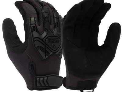 Pyramex VGTG40BM Impact Operator Heavy-Duty Black Synthetic Leather Medium Hook & Loop