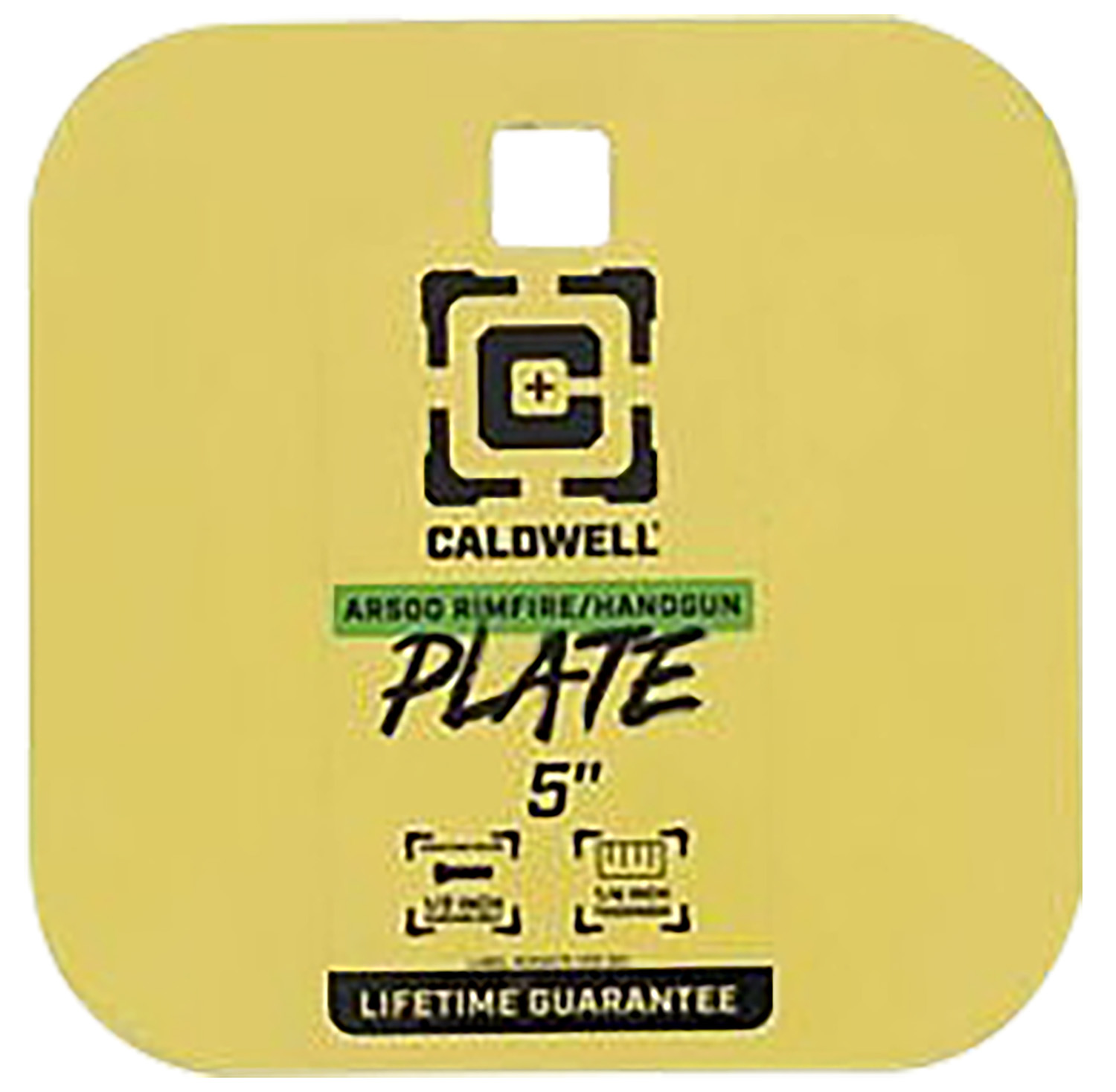 Caldwell 4002311   5″ Rimfire/Handgun Yellow AR500 Steel Gong 1/4″ Thick