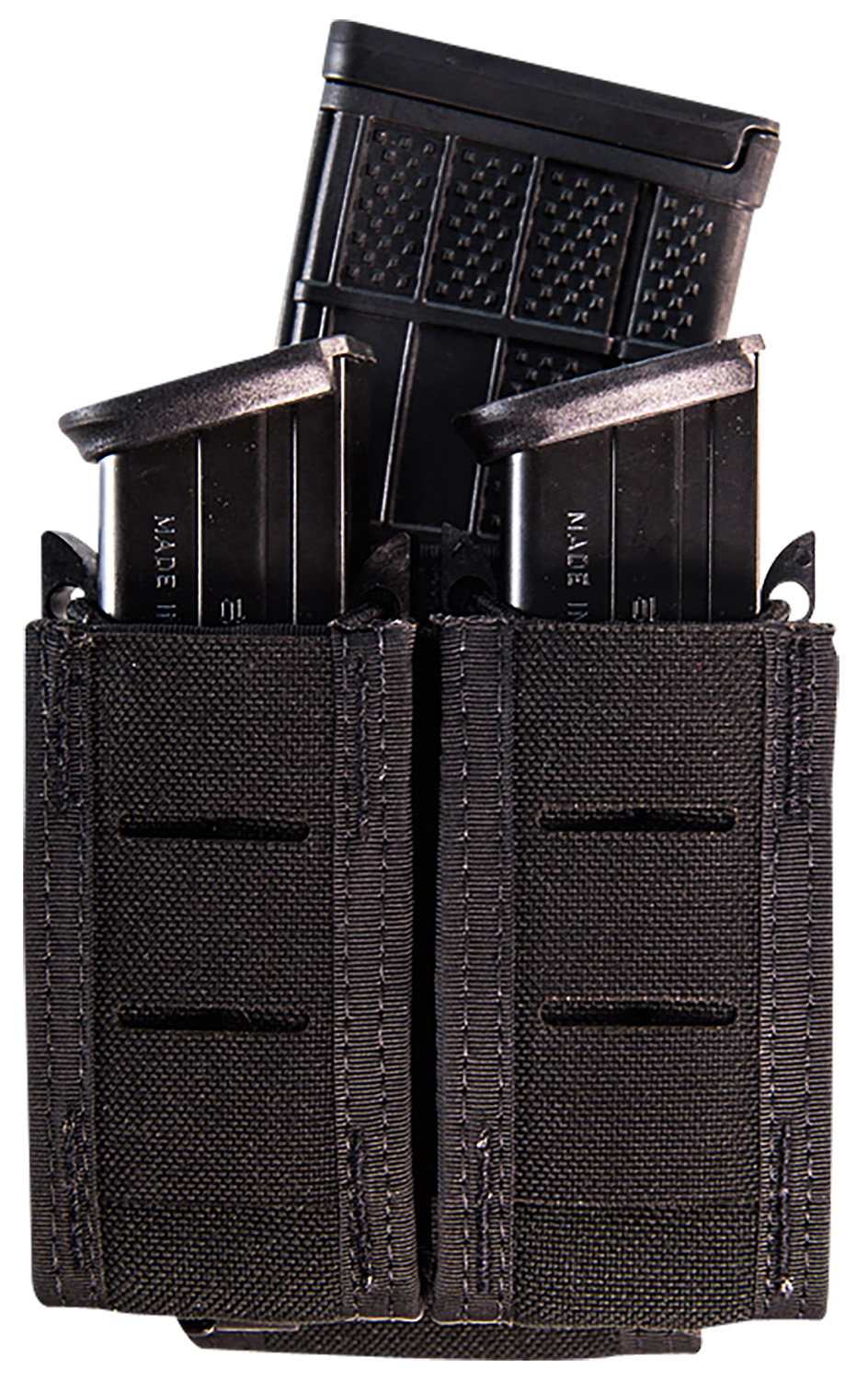 High Speed Gear 41TP02BK TACO Duty Double (2 Pistol/1 Rifle), Black Nylon with MOLLE Exterior, Fits MOLLE & 2″ Belt
