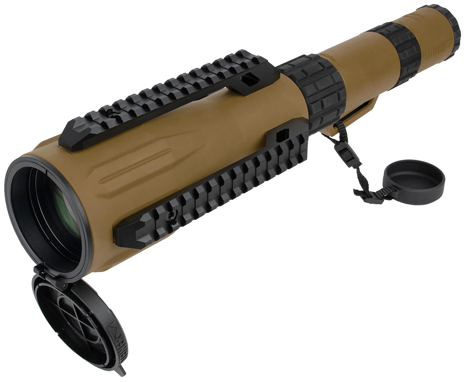 Steiner 2918 TS740  Straight Body 7-40x60mm 1/2 Mil Dot Reticle, Coyote Brown