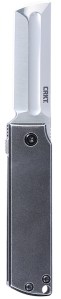 CRKT 5915 MinimalX  EDC 2.19″ Folding Modified Tanto Plain Satin 12C27 Sandvik Blade, Stonewashed Stainless Steel Handle