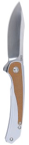 CRKT 6070 Padawan  3.01″ Folding Wharncliffe Plain Brushed Satin 14C28N Steel Blade, SS w/G10 Coyote Tan Overlays Handle