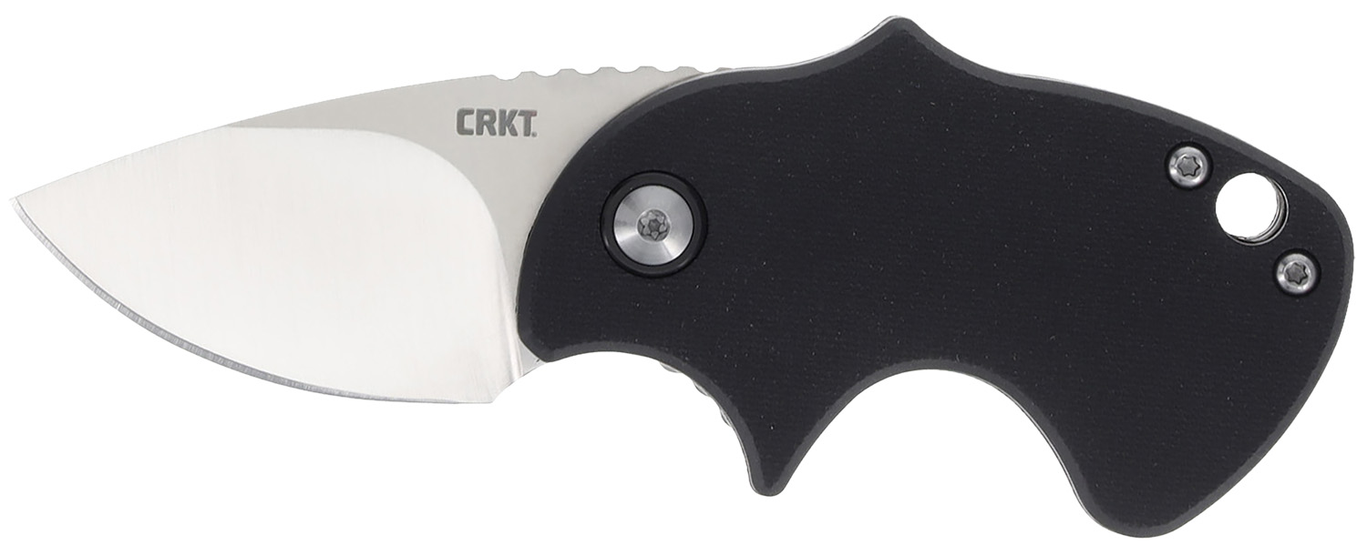 CRKT 7930 Orca  Compact 1.79″ Folding Plain Satin D2 Steel Blade, Black GRN Handle