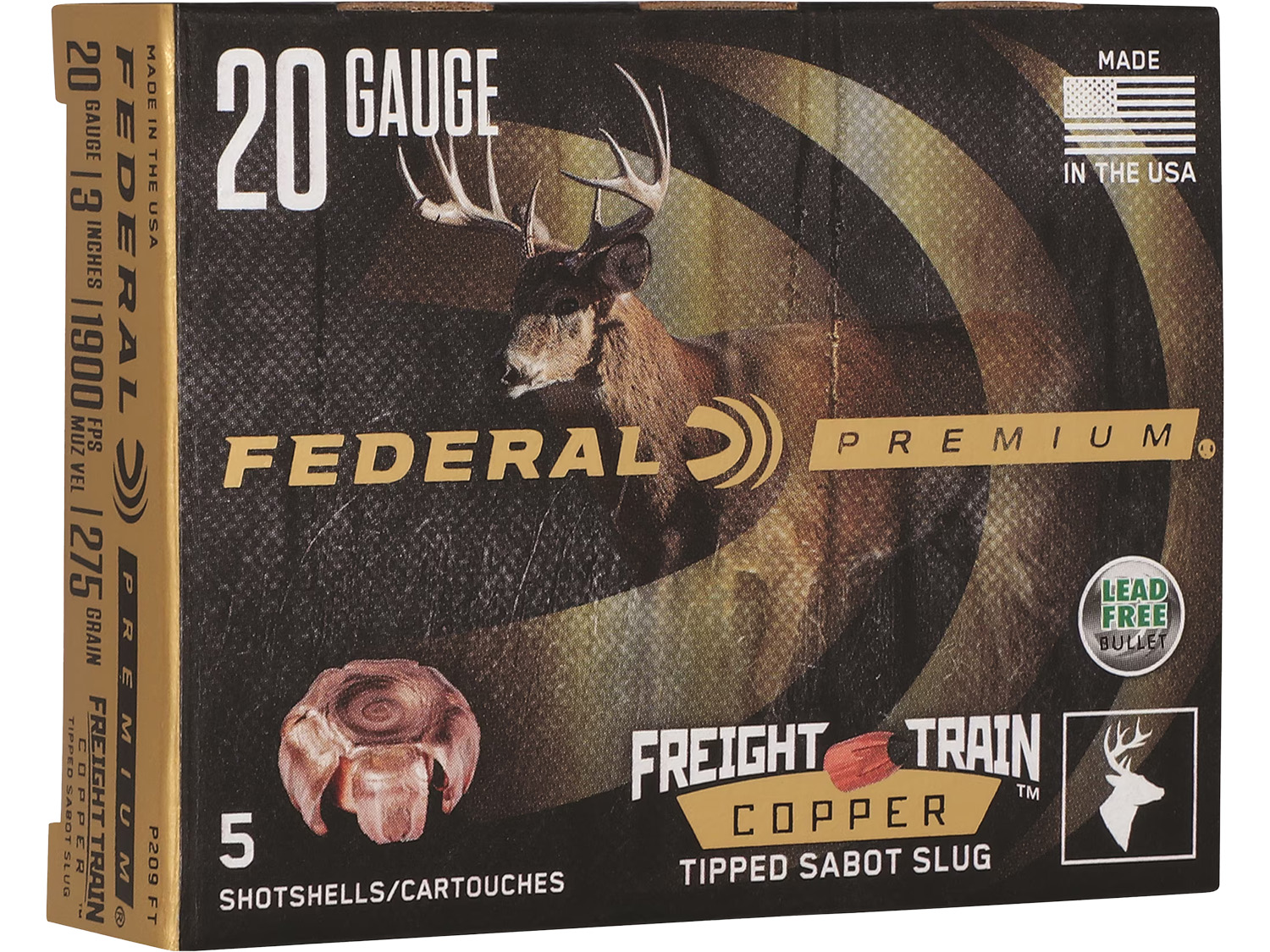 Federal P209FT Premium Freight Train 20Gauge 3″ SlugShot 5 Per Box/10 Case