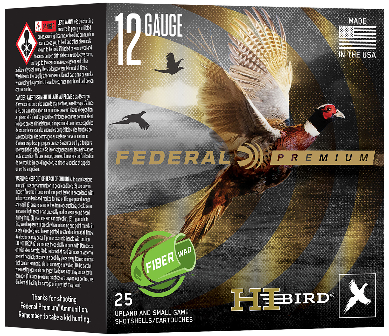 Federal HVFB12HW5 Federal Premium Hi-Bird 12Gauge 2.75″ 1 1/4oz 5Shot 25 Per Box/10 Case